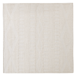 Area Rug Light Beige Wool Polyester 200 X 200 Cm Hand Woven Geometric Pattern Boho Living Room Bedroom Beliani