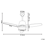 Ceiling Fan With Light Black And Dark Wood Metal 3 Blades Modern Design Remote Control Beliani