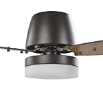 Ceiling Fan With Light Black And Dark Wood Metal 3 Blades Modern Design Remote Control Beliani