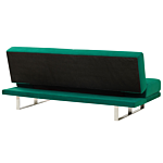 Sofa Bed Green Velvet Upholstery 3 Seater Click Clack Mechanism Adjustable Armrests Beliani