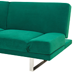 Sofa Bed Green Velvet Upholstery 3 Seater Click Clack Mechanism Adjustable Armrests Beliani