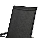 Outsunny Rocking Chair Sun Lounger Garden Seat Patio High Back Texteline Black