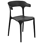 Set Of 8 Garden Chairs Black Polypropylene Lightweight Weather Resistant Plastic Indoor Outdoor Modern Beliani