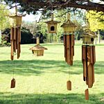 Large Round Seagrass Bird Box With Chimes