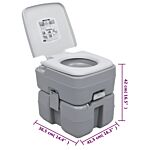 Vidaxl Portable Camping Toilet And Handwash Stand Set