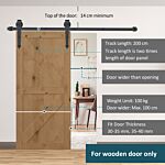 Homcom 6.6ft / 2m Carbon Steel Sliding Door Kits Barn Hardware Closet Set Antique Style Track System For Single Wooden Door