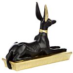 Decorative Gold And Black Egyptian Anubis Jackal Figurine