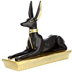 Decorative Gold And Black Egyptian Anubis Jackal Figurine