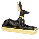 Decorative Gold And Black Egyptian Anubis Jackal Figurine