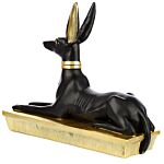 Decorative Gold And Black Egyptian Anubis Jackal Figurine