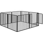Pawhut 8 Panels Heavy Duty Dog Pen, 80cm Height Pet Playpen For Indoor Outdoor, Small And Medium Dogs