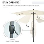 Outsunny 3 X 2m Sun Parasols Umbrellas Garden Patio Tilt Sun Shade Outdoor Canopy Crank Aluminium, Beige