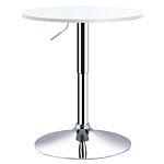 Homcom Bar Table Φ60cm Adjustable Height Round Bistro Table W/ Swivel Top Metal Frame Counter Surface Stylish Kitchen Conservatory White