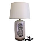 Black & White Ceramic Lamp With Pineapple Design 69cm