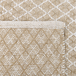 Area Rug Beige Jute And Wool 140 X 200 Cm Hand Woven Small Pattern Boho Hallway Bedroom Beliani