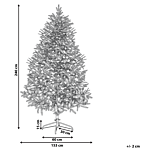 Artificial Christmas Tree Green Pvc Metal Base 240 Cm Traditional Style Festive Decor Beliani