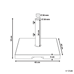 Parasol Base Grey Granite Stainless Steel 45 X 45 Cm 25 Kg Square Outdoor Umbrella Stand Beliani