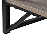 Coffee Table Taupe Wood Top Black Metal Frame Shelf 120 X 60 Cm Industrial Style Particle Board Top Living Room Beliani