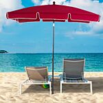 Outsunny Red Rectangular Garden Parasol Aluminium Sun Umbrella Patio Garden Tilt 2m X 1.25m