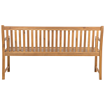 Garden Bench Light Acacia Wood 160 Cm Slatted Design Outdoor Patio Rustic Style Beliani