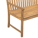 Garden Bench Light Acacia Wood 160 Cm Slatted Design Outdoor Patio Rustic Style Beliani