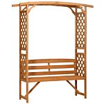 Outsunny Patio Garden Bench, Natural Wooden Garden Arbour With Seat For Vines/climbing Plants, Natural