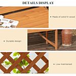 Outsunny Patio Garden Bench, Natural Wooden Garden Arbour With Seat For Vines/climbing Plants, Natural