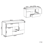 Sideboard And Desk White With Light Wood Mdf Paper Veneer 2 In 1 With Drawers Shelf Cabinets Storage Beliani