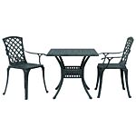 Vidaxl 3 Piece Bistro Set Green Cast Aluminium