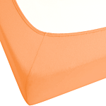 Fitted Sheet Orange Cotton 180 X 200 Cm Elastic Edging Solid Pattern Classic Style For Bedroom Beliani