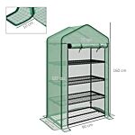Outsunny Four-tier Mini Greenhouse, With Reinforced Plastic Cover