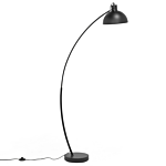 Floor Lamp Black Colour Metal 155 Cm Adjustable Lampshade Industrial Beliani