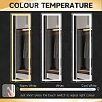 Homcom Dimming Full Length Mirror, 120 X 40cm Long Wall Mirror With 3 Colour Led, Smart Touch, Memory Function