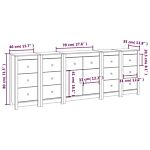 Vidaxl Sideboard 230x35x80 Cm Solid Wood Pine