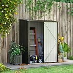 Outsunny 5.3ft X 3.1ft Outdoor Storage Shed, Garden Metal Storage Shed W/ Single Door For Backyard, Patio, Lawn, Charcoal Grey