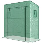 Outsunny Pe Cover Walk-in Outdoor Greenhouse, Green