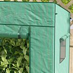 Outsunny Pe Cover Walk-in Outdoor Greenhouse, Green