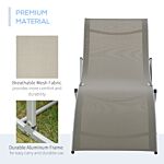 Outsunny Set Of 2 S-shaped Foldable Lounge Chair Sun Lounger Reclining Outdoor Chair For Patio Beach Garden Light Grey