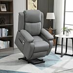 Homcom Electric Power Lift Recliner Chair Vibration Massage Reclining Chair With Remote Control And Side Pocket, Grey