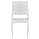 Set Of 2 Garden Dining Chairs White Synthetic Material Stackable Outdoor Minimalistic Beliani