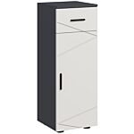 Kleankin Slim Bathroom Cabinet, Narrow Bathroom Storage Cabinet With Drawer, Door Cupboard, Adjustable Shelf And Soft Close Mechanism, Grey