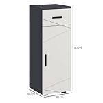 Kleankin Slim Bathroom Cabinet, Narrow Bathroom Storage Cabinet With Drawer, Door Cupboard, Adjustable Shelf And Soft Close Mechanism, Grey