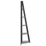 Corner Ladder Bookcase Grey Enginereed Wood 4-tier Book Shelf Corner Display Beliani