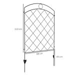 Outsunny Decorative Garden Fencing, 43in X 11.4ft Outdoor Picket Fence Panels, 8pcs Rustproof Steel Wire Landscape Flower Bed Border Edging