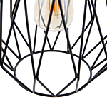 1-light Pendant Ceiling Lamp Black Cage Wire Shade Openwork Industrial Beliani