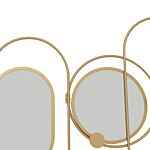 Homcom Metal Wall Mirror Decor With Coat Hooks, Modern Decorative Wall Art For Living Room Bedroom, Gold Tone