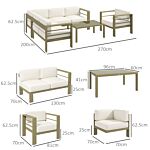 Outsunny 5-piece Garden Sofa Set With Cushions, Aluminium Garden Furniture Sets With Glass Top Coffee Table, Patio Sectional Furniture Set, For Patio & Deck, Gold Tone