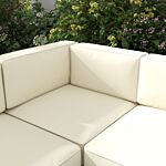 Outsunny 5-piece Garden Sofa Set With Cushions, Aluminium Garden Furniture Sets With Glass Top Coffee Table, Patio Sectional Furniture Set, For Patio & Deck, Gold Tone