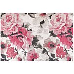 Cotton Area Rug Pink Flowers Motif 200 X 300 Cm Rustic Boho Beliani