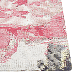 Cotton Area Rug Pink Flowers Motif 200 X 300 Cm Rustic Boho Beliani